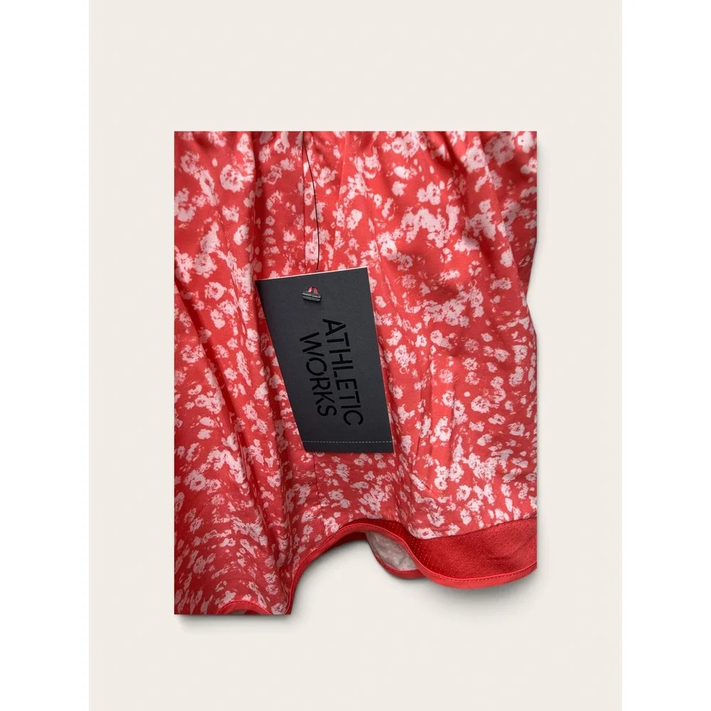 Athletic Works Girls Red Mini Floral Dots AW Run Short XL 14-16 NWT